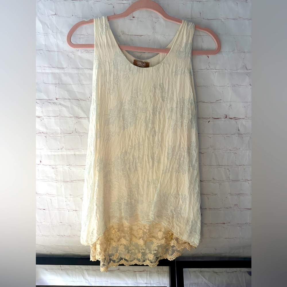 Carla Conti Made in Italy Romantic Lace Silk Top L
